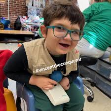 Vincent is doing really well. He has been making so much progress in so  many different areas that everytime I go to write an update there is just  so much that I