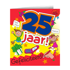 Verjaardagskaart 25 Jaar Cartoon 16 5cm Partywinkel Nl