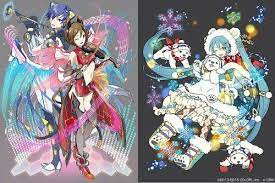 Hatsune Miku Kaito And Meiko For Wiz Quiz Witch And Black Cat Mobile Game Hatsune Miku Anime Hatsune