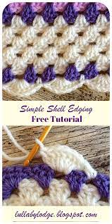 How To Add A Simple Shell Border To A Granny Square Baby Blanket Crochet Tutorial Crochet For Beginners Blanket Crochet Edging Patterns Crochet Blanket Edging