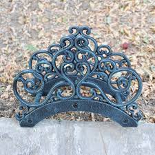 Oversized antique copper and iron ladle: Wrought Iron New Garden Hose Rack Holder Scrowl Outdoor Decorative Hose Reel Hanger Cast Iron Antique Rust Wall Mount Free Ship Hot Promo C651d Cicig