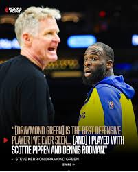 Hot Takes “Draymond Green is the best defender I've ever seen.” 👀 That's Steve  Kerr over Scottie Pippen AND Dennis Rodman. Agree or nah? 👇🔥