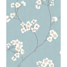 Radiance Blue Cream Cream Wallpaper Botanical Wallpaper Grey Wallpaper