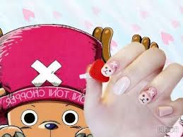 卡通美甲教程海贼王乔巴美甲图案 enamel pins nails enamel