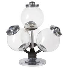 Penny candy glass 3 qt. Revolving 4 Piece Argentinean Vintage Glass Iron Candy Jars Kathy Kuo Home