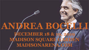 Andrea Bocelli Tickets 18th December Madison Square