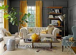 Buy lush decor 16t001634 aprile room darkening curtains floral leaf design window panel drapes set for living, dining, bedroom (pair), 84 x 52, yellow and gray, 2 count: Gray And Yellow Living Rooms Photos Ideas And Inspirations Grey Walls Living Room Yellow Living Room Grey And Yellow Living Room