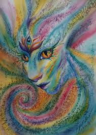 Merpeople Merfeline Aquatic Felines Light Language Art By Nalinee At Rememberloveandlightlanguage Com Alien Concept Art Art Spiritual Art