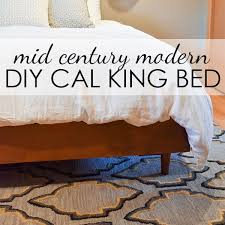 Easy Diy Mid Century Modern Bed Built For A California King Mid Century Modern Bed Diy King Bed Modern King Bed