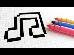 Handmade Pixel Art How To Draw Music Pixelart Youtube Pixel Art Graph Paper Art Pixel Drawing