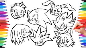Most kids love to color cartoon character. Sonic The Hedgehog Coloring Pages Watch How To Draw All Sonic Characters Faces Cartoon Coloring Youtube