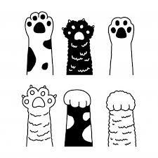 Draw a circle for the end of the foot. Cat Paw Footprint Kitten Paw Drawing Cat Paw Drawing Cat Doodle