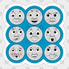 Sell custom creations to people who love your style. The Many Faces Of Thomas The Tank Engine Thomas Tank Engine Aufkleber Teepublic De
