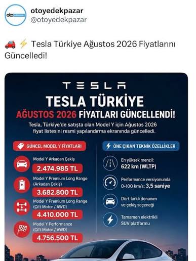 Tesla Model Y Fiyatları 2026'da Neler Anlatıyor? Cebimizdeki Otomobil Hikayesi