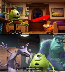 Black Book Winds Of Change Glitch Monsters Inc University The Winds Of Change The Poster Says Shh Do You Hear That Disney Fun Facts Monsters Inc Randall Disney Facts