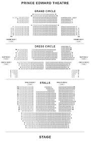 prince edward theatre seating plan chart london uk