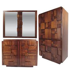 When designing your bedroom, choosing a black color doesn't mean you can't set it off with. Mid Century Modern Brutalist Bedroom Set By Lane Furniture Chairish