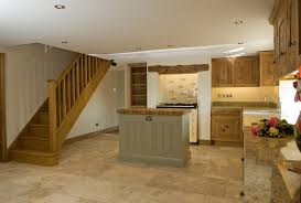 rustic oak and painted kitchen