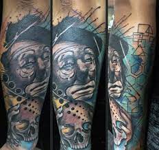 Clown sleeve by marcel daatz. 75 Clown Tattoos For Men Comic Performer Design Ideas