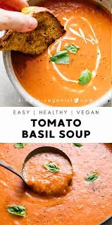 Homemade Tomato Basil Soup Easy Vegan Recipe The Simple Veganista In 2020 Homemade Tomato Basil Soup Vegan Soup Recipes Tomato Soup Recipes