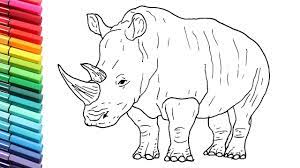 How To Draw And Color A Rhinoceros Drawing Wild Animals From Africa For Kids Youtube Find vectors of wild animals. how to draw and color a rhinoceros drawing wild animals from africa for kids