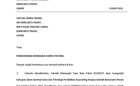 Contoh surat cuti tanpa gaji via. Surat Permohonan Cuti Sekolah Awal