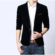 Stand tall in this stalwart uniform, designed to see you through the best (and worst) of everyday life. Mens Blazer Slim Fit Suit Jacket Black Navy Blue Velvet Shopee Malaysia