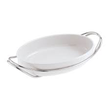 Pirofila ovale con supporto