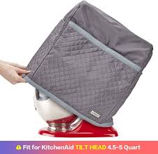 Convenient pocket to hold accessories or a small recipe book. Amazon Com Homest Stand Mixer Quilted Dust Cover With Pockets Compatible With Kitchenaid Tilt Head 4 5 5 Quart Grey Patent Design Kitchen Dining