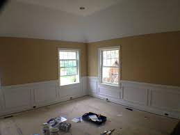 Decorating a bedroom with a chair rail brings architectural detail to your room. Master Bedroom With Chair Rail Tray Ceiling And Shadow Boxing Master Bedroom With Chair Rail Bedroom With Chair Rail Master Bedroom