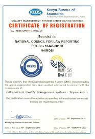 Kenya Law Is Iso 9001 2015 Certified Kenya Law