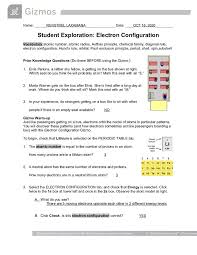 How are electrons arranged in elements with atomic numbers 1 through 10? Gizmos Student Exploration Electron Configuration 2020 Electron Configuration Aufbau Principle Electrons