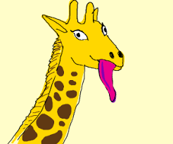Funny hand drawn style poster. Derpy Giraffe With A Short Neck Drawception