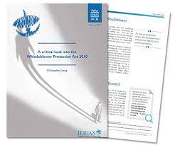 The proposed whistleblower protection act is currently stalled in a senate… whistleblower protection act. Policy Paper No 36 A Critical Look Into The Whistleblower Protection Act 2010 Ideas Institute For Democracy And Economic Affairs