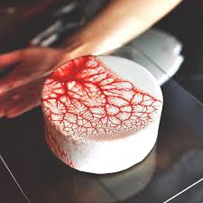 Black And White Mirror Glaze Cake My Cake Red Spider Web Effect 9gag Mirror Glaze Recipe Mirror Cake Mirror Glaze Cake