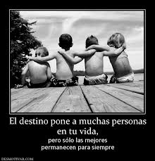 Desmotivaciones El destino pone a muchas personas en tu vida, pero sólo las  mejores permanecen para siempre