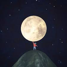 child holding moon miren asiain lora moyen age dessin graphisme