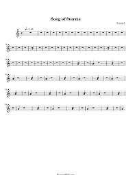 I'm not much of a tab writer, i tend to write sheet music. Song Of Storms Sheet Music Song Of Storms Score Hamienet Com