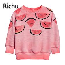 Richu Kids Sweatshirts High Quality Hoody Jacket Pony Hoodies Cute Fruits Children Clothing Tops Pullover Sweatshirt Cr Kids Outfits Baby Fashion Kids Fashion