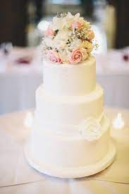 Romantic Michigan Ballroom Wedding From Heather Jowett Wedding Cake Fresh Flowers Wedding Cakes With Flowers Wedding Cake Roses