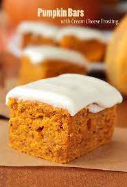 Pumpkin Bars With Cream Cheese Frosting Sugar Apron Recipe Desserts Pumpkin Dessert Pumpkin Recipes