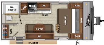 The 10 foot power awning has led lighting and integrated speakers. 2020 Jay Flight Slx 7 195rb Jayco Inc