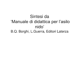 Ppt Sintesi Da Manuale Di Didattica Per L Asilo Nido B Q Borghi L Guerra Editori Laterza Powerpoint Presentation Id 6227445