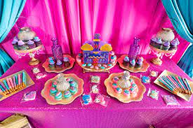 Whether you are looking to turn a private home or a hotel ballroom into a moroccan king's court, we will artistically transform your space into an arabian nights setting from the tales of 1001 nights. Kara S Party Ideas Moroccan Genie Birthday Party Kara S Party Ideas