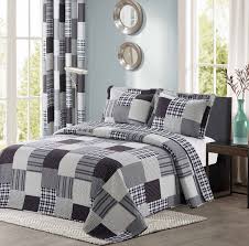 Valance, curtain panel, matching pillow. All American Collection Black And Grey Modern Plaid Bedspread And Pillow Sham Set Matching Curtains Available For Separately Nbsp Walmart Com Walmart Com