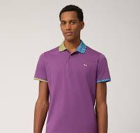 Cotton Polo with Double Print