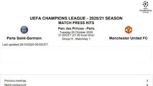 Manchester city in actual season average scored 2.09 goals per match. Head To Head Paris Saint Germain Vs Manchester United Di Liga Champions Tribun Jogja