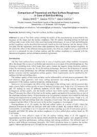 Pdf Comparison Of Theoretical And Real Surface Roughness In