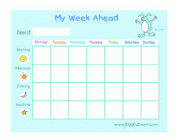 my week ahead printable chart