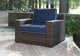 Less than one month before we move! Grasson Lane Brown Blue Outdoor Lounge Chair Evansville Overstock Warehouse